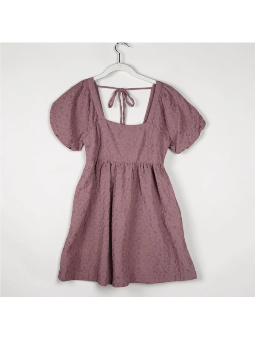 Madewell Floral Quilted Puff Sleeve Mini Dress Womens Sz M Purple Cotton NWT - Picture 3 of 12